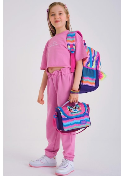 Coral High Kıds Mor Pembe Kedi Desenli Okul Çanta Seti Set0123477