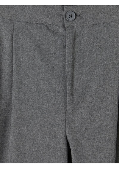Lcw Modest Gri Loose Fit Kadın Pileli Kumaş Pantolon