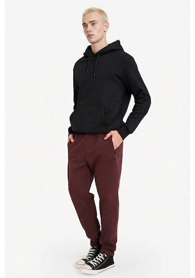 Defacto Regular Fit Beli Bağcıklı İçi Yumuşak Tüylü Paçası Lastikli Baskılı Fermuar Cepli Eşofman Altı Y5511az25aubr230 Bordo-br230