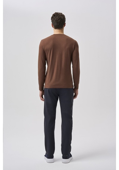Bisse Bisse Studio Erkek Bisiklet Yaka Triko Koyu Taba Bstr25506 D13-1 K.taba