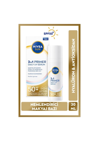 Sun Spf50 Primer Nemlendirici Makyaj Bazı 30ml, Kusursuz,uzun Süreli Makyaj, , Hyaluron,