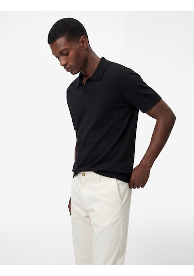 Koton Regular Fit Viskon Kısa Kollu Polo Yaka Triko Tişört Siyah 6sam70054ht