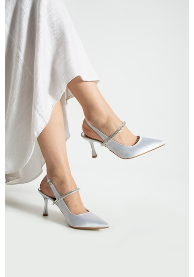 Dabab Shoes Vına Kadın Gümüş Sivri Burun 7 Cm İnce Topuklu Taş Detaylı Bilekten Bantlı Klasik Abiye Ayakkabı Dabab Shoes Vına Kadın Gümüş Sivri Burun 7 Cm İnce Topuklu Taş Detaylı Bilekten Bantlı Klasik Abiye Ayakkabı