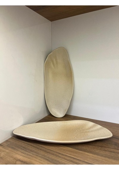 2'li Sahara Tone Dikdörtgen Tabak 31 Cm Yemek/kahvaltı/et/balık/salata/meze Çok Amaçlı Oval Tabak Çok renkli