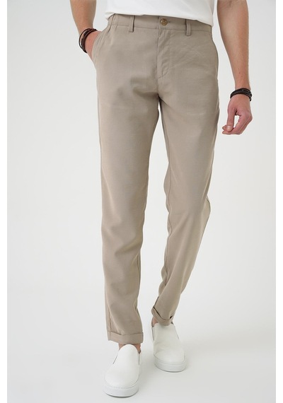 Efor Comfort Beli Lastikli Rayon Karışımlı Bej Jogger Pantolon P 1194 Bej
