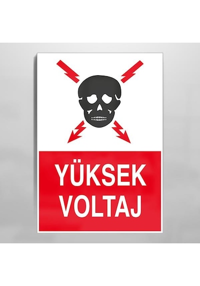 Yüksek Voltaj Uyarı Levhası 20x30cm