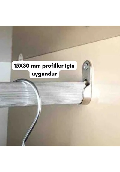 Cateksss Oval Askı Flanşı Metal - 20 Li Paket Gümüş