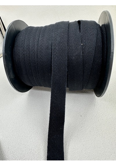 2 Cm Pamuk Balıksırtı Şerit-5 Metre-siyah/kalın