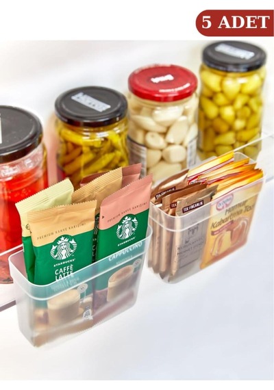 5 Adet Asılabilir Buzdolabı Düzenleyici, Çok Amaçlı Mini Kutu, Dolap İçi Organizer 5 Li Set Plastik Diğer