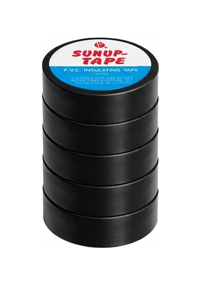Sunup Sn-27918 Siyah 0.13x18mm İzole Pvc Elektrik Yalıtım Bant 5'li Paket