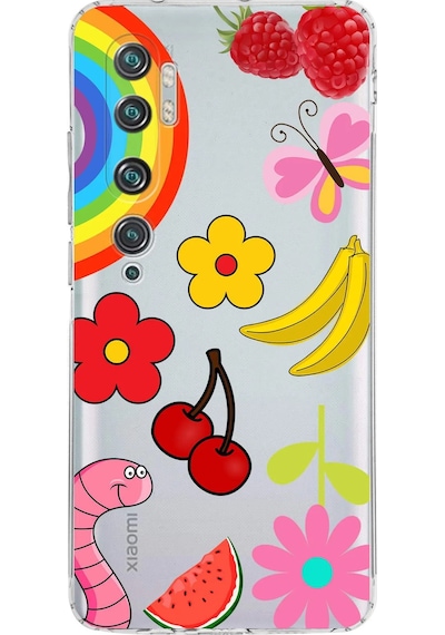 Xiaomi Mi Note 10 Pro İle Uyumlu Water Color 5 Kamera Korumalı Şeffaf Kılıf Şeffaf