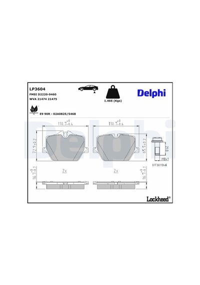 Bmw 3 G20 320d 2.0 2019-2023 Delphi Arka Balata