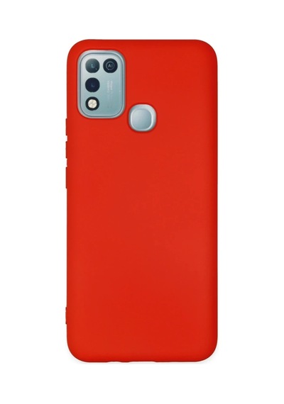İnfinix Hot 10 Play Kılıf Nano İçi Kadife Silikon - Kırmızı 0.2M-Çok Renkli
