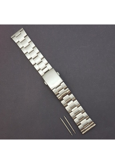 Çelik Metal Kol Saat Kordonu Yandan Basma Anahtarlı 24 Mm (C-03)