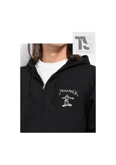 Tarzsokak Trasher Skate Sweatshirt Fermuarlı Hırka Siyah