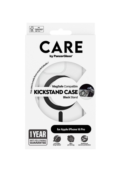 Care By Panzerglass Apple iPhone Uyumlu 16 Pro, Feature Kickstand & Magsafe, , Kılıf Siyah