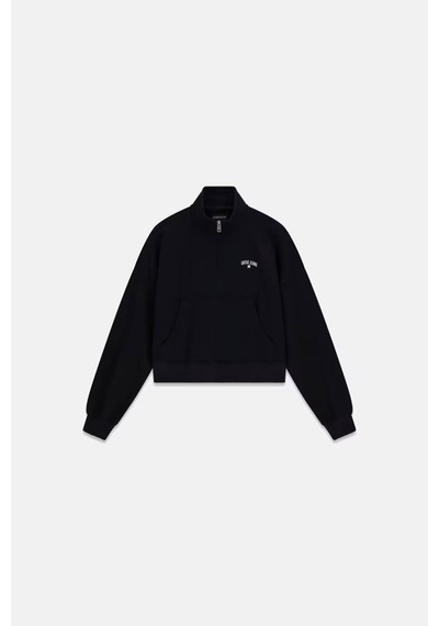 Guess Yarım Fermuarlı Siyah Kadın Sweatshirt W6yq05k3862