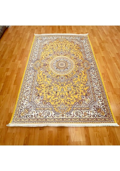 Güneş Madalyonlu 160 X 230 Cm Dijital Baskı Halı Sarı