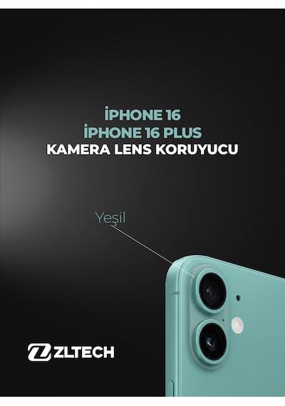 İphone 16/16plus Uyumlu Kamera Lens Koruyucu Yeşil