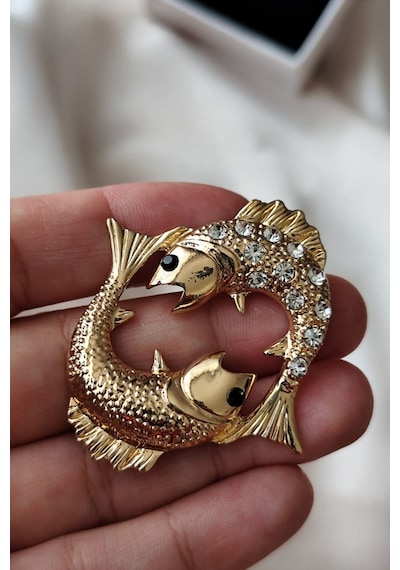 Pisces Duygusal Balık Broşu Çok Renkli