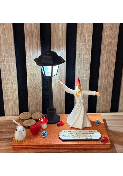 Mevlânâ Işıklı Biblo Özel Kutulu Manevi Hediye Myk Hediye Ve Sanat Atölyesi Üretimi Dekoratif Semazen Biblo