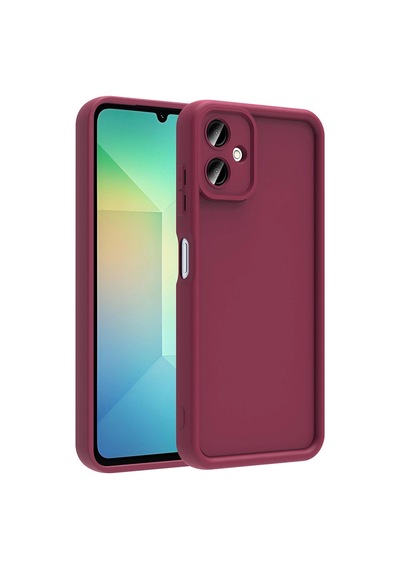 Samsung Uyumlu Galaxy A06 Kılıf Kamera Korumalı Zore Ananas Kapak Mürdüm