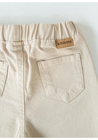 Kitikate Organik Gabardin Bebek Pantolon Bej Bej