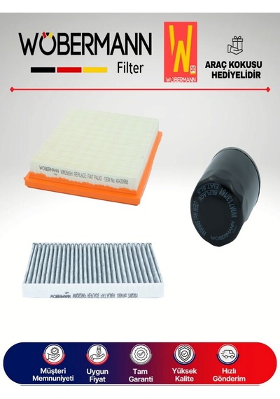 Wöbermann Fiat Albea 1.6 Filtre Bakım Seti 2002-2008 3'lü Karbonlu