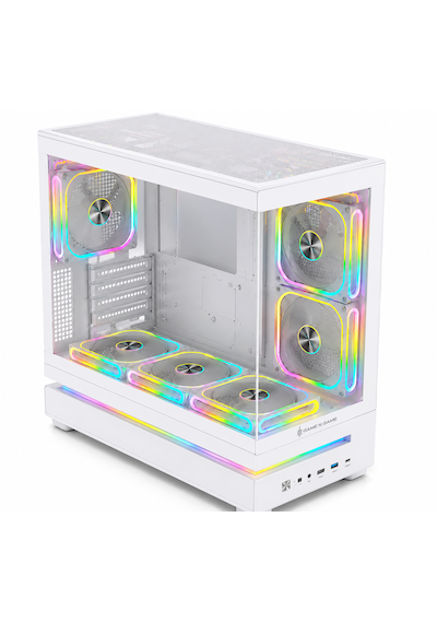 Zoko Venüs Beyaz 6x12cm Argb Fan Temper Cam M.atx Oyuncu Bilgisayar Kasası
