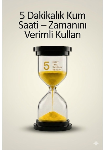 5 Dakikalık Kum Saati Zamanlayıcı Sarı Dekoratif Masa Saati 4 Renk Seçeneği Renkli