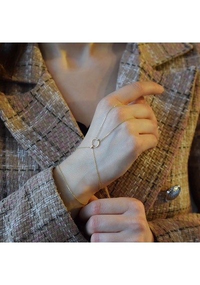 Lilarote Altın Yuvarlak Taşlı Şahmeran Sarı Altın