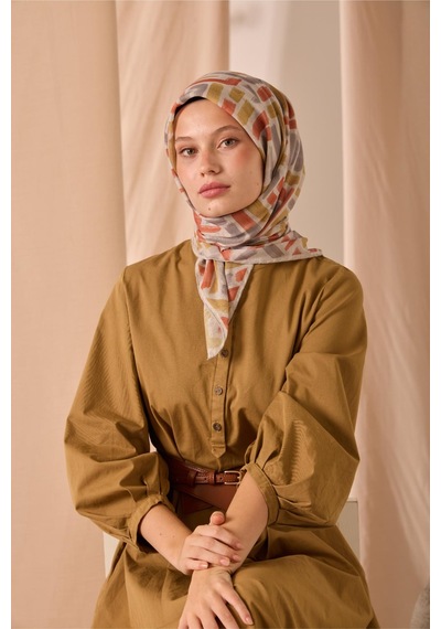 Silk Home Soft Eşarp 73096-28 Gümüş, Sinyal Turuncu, Hardal, Füme