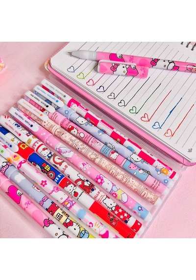 Hello Kitty Jel Renkli Tükenmez Kalem Seti 10'lu
