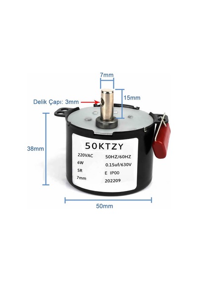 50ktyz 5rpm Ac Motor Kuluçka Viyol Çevirme 220v Metal Dişli Barbekü Reklam Panosu Sosis Gril Tavuk
