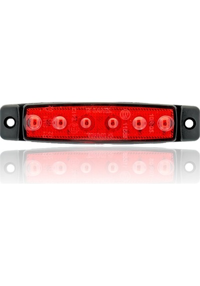 Sanel 12v Universal Parmak 6 Led Basamak Kırmızı Sbb12r6