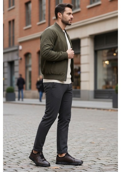 Dagoster Dma08-610 Kahve Ortopedik Günlük Slip On Erkek Deri Ayakkabı