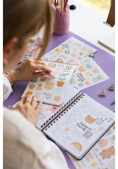 A5 Sticker Book 466 Adet 18 Yaprak Renkli Etiket Defteri Little Daily Joys