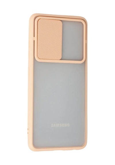 Newface - 14 - Samsung Galaxy Uyumlu A52 Kılıf Palm Buzlu Kamera Sürgülü Silikon - Csmo-tex - - Pembe