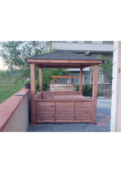 Maun Ahşap Kamelya Pergola Bahçe Oturma Alanı