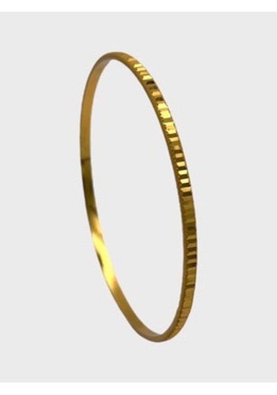 Arnes Jewelry Çelik 22 Ayar Altın Kaplama Desenli Ajda Bilezik - 1 Adet 20 Cm Ar621nes Gold