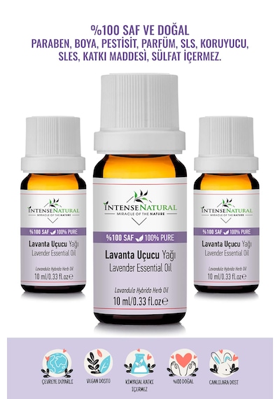 Intense Natural Lavanta Uçucu Yağı 3 x 10 ML