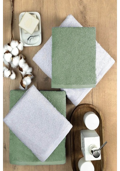 4 Lü Banyo Havlusu Takımı Soft Büyük Havlulu Pamuklu Havlu Seti 90x150 Cm Beyaz 001