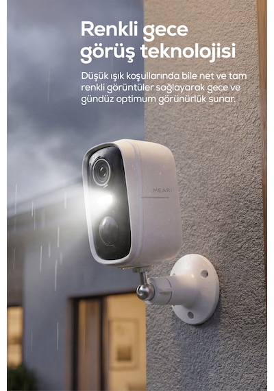 N1 İç Ve Dış Mekan Kablosuz Wi-fi Şarjlı Akıllı Güvenlik Kamerası 2k 3mp, 5200mah, Gece Görüşü, Çi