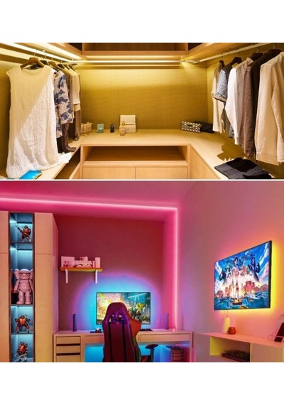 5 Metre Esnek Neon Led Şerit Dimmer Kumandalı Dekoratif Aydınlatma Seti Sb-6538 Amber Diğer