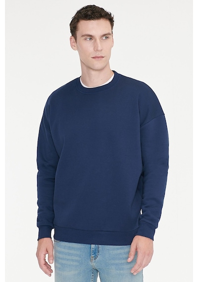 AC&Co / Altınyıldız Classics Erkek Lacı Oversize Fit Bol Kesim Pamuklu İçi Polarlı Bisiklet Yaka Sweatshirt Lacivert AC&Co / Altınyıldız Classics Erkek Lacı Oversize Fit Bol Kesim Pamuklu İçi Polarlı Bisiklet Yaka Sweatshirt Lacivert