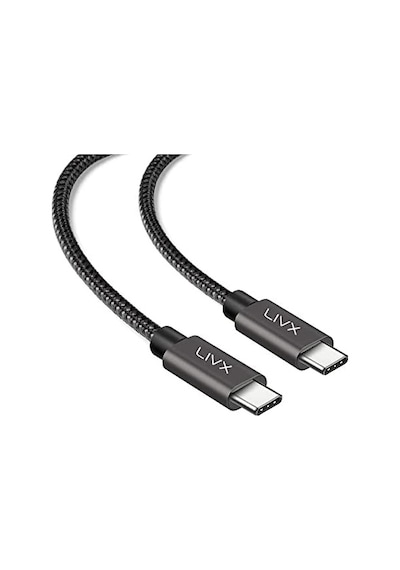 100w 5a Type C To Type C Hızlı Şarj Ve Data Kablosu Halat Örgülü Space Gray Mbt 50 Cm