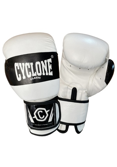 Cyclone Tiger Orijinal Deri Boks Ve Kick Boks Eldiveni Beyaz