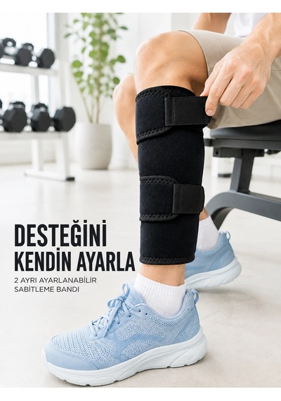 Mey İthalat Sporcu Baldırlığı Ayarlanabilir Bantlı Baldır Destek Aparatı Siyah Diğer