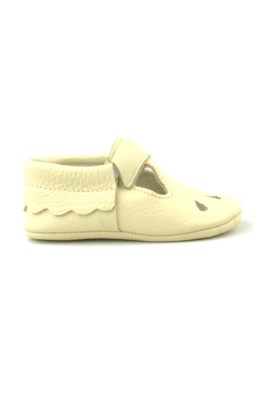 Hapshoe Kids Hakiki Deri Bej Lastikli Kız Bebek Patik Bej