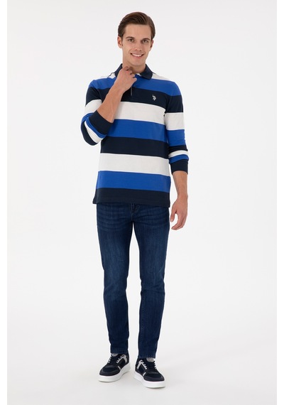 U.S. Polo Assn. Erkek Regular Fit Polo Yaka Saks Sweatshirt 50293428-VR045